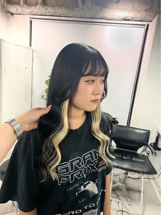 ロング カラー sio.nail&eyebrow salon shimokitazawa2号店所属・nailist mana𖤐´-のネイルデザイン