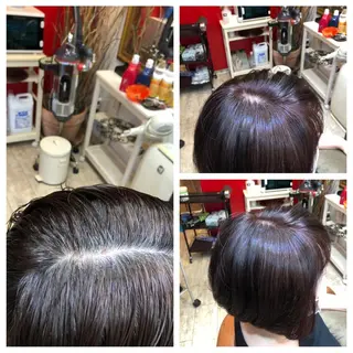ミディアム カラー パーマ 髪質改善 美容室Atomのヘアスタイル