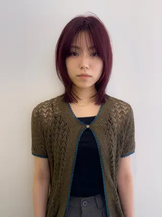 ミディアム カラー 艶髪ブリーチ 永井竜也のヘアスタイル