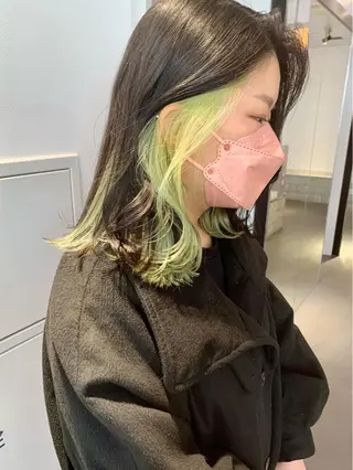 ミディアム カラー ヘアアレンジ ハイトーン/美髪矯正 🍃大江拓実のヘアスタイル