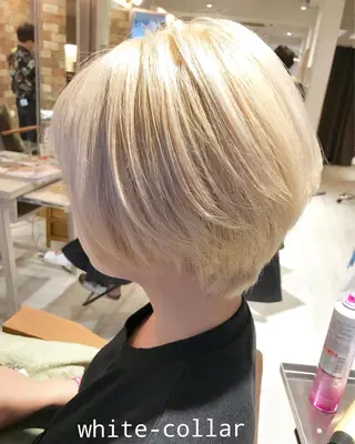 ショート ミルクティーベージュ 山本勝志のヘアスタイル