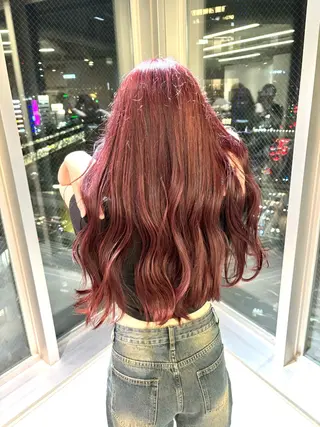 ロング カラー パーマ&ブリーチ /飯牟田/GEAR.のヘアスタイル