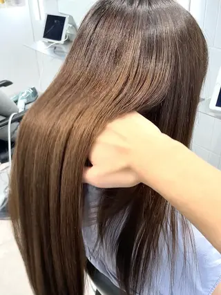 ロング カラー パーマ 表参道/ハイライト リタッチ/縮毛矯正のヘアスタイル