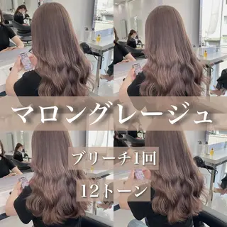 セミロング カラー ✨透明感、艶髪ヘア✨ 韓国ヘア特化💖のヘアスタイル