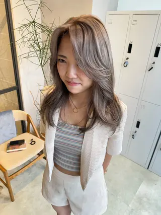 セミロング カラー 透明感カラー✨艶髪 制作🌱山根あゆみのヘアスタイル