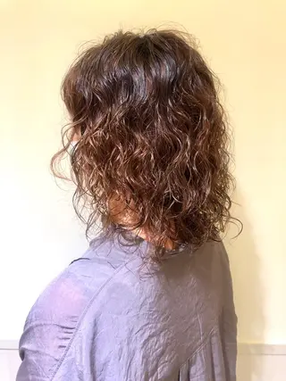 ミディアム カラー パーマ さかい なつみのヘアスタイル