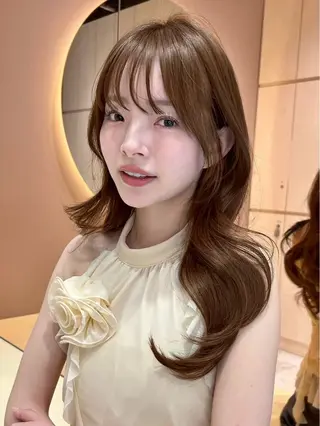 ロング カラー 大宮韓国風レイヤー 吉田こうすけのヘアスタイル