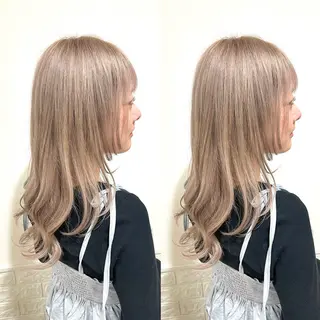 セミロング カラー スズキ マリのヘアスタイル