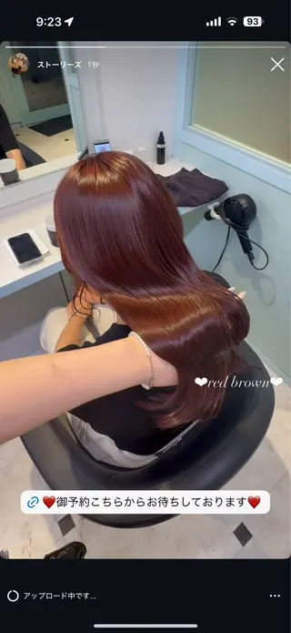 ロング カラー ブリーチなし🍒中韓 /暖色系🍒のヘアスタイル