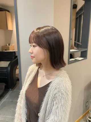 ミディアム カラー 西村 れいのヘアスタイル