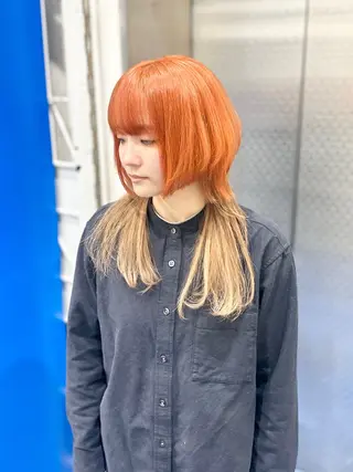 ミディアム white．梅田所属・GATE. カラーモデル募集のヘアスタイル