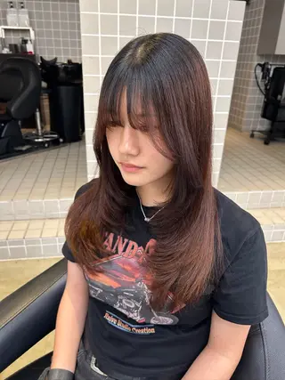 ロング カラー 🤍レイヤーカット/ ベージュヘア🤍のヘアスタイル