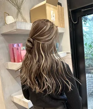 ロング カラー パーマ ヘアアレンジ メンズ Dimo＆所属・ハイライトカラー /ダイスケのヘアスタイル