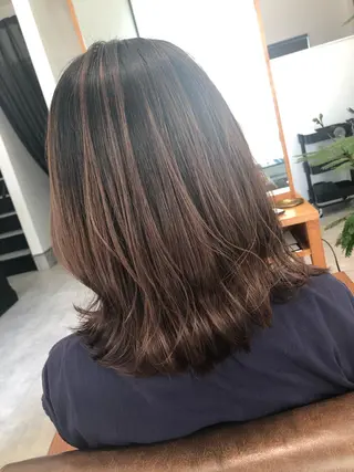 ミディアム カラー 河内 元伸のヘアスタイル