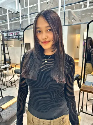 ロング 顔周りカット/透明感 カラー✂️MEIのヘアスタイル