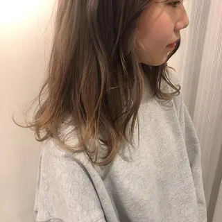セミロング カラー 韓国風ヘア♡ runaのヘアスタイル