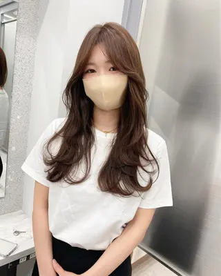 ロング 京都レイヤーカット/ 縮毛矯正/羽柴りくのマツエク・マツパデザイン