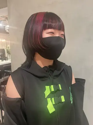 ミディアム カラー オタク特化🎀 顔まわり🎀ゆうなのヘアスタイル