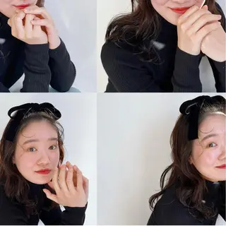 セミロング カラー ヘアアレンジ 髪質改善・水素カラー ARIA(ému)のヘアスタイル