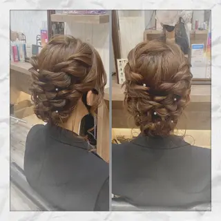 セミロング ヘアアレンジ ヘアセット/着付け 𓇼 松本 夏美𓇼のヘアスタイル