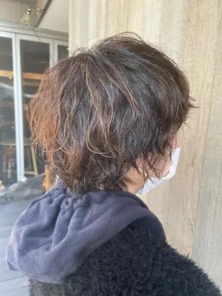 ショート パーマ crop es 茅ヶ崎所属・ヘアセット/髪質改善 🌿 長 若奈のヘアスタイル