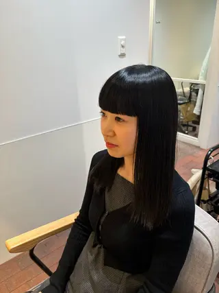 ミディアム ショート/ミニボブ マンツーマン/マユコのヘアスタイル