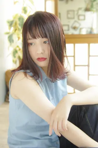 ミディアム 荻原 康成のヘアスタイル