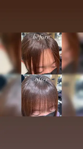 パーマ 🩵縮毛矯正  髪質 改善 ツヤ髪🩵のヘアスタイル