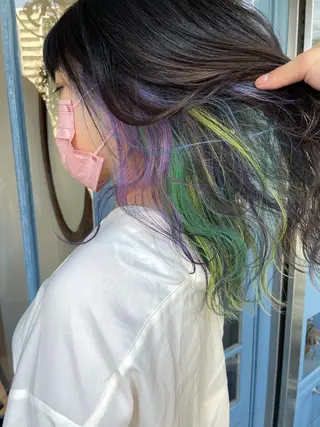 セミロング ブリーチ毛矯正.髪質 改善.髪にドラマをのヘアスタイル