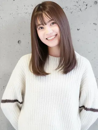 セミロング 岡田 遥希のヘアスタイル