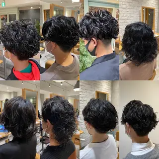 パーマ メンズ 艶髪カラー/透明感 美髪/白髪/ﾑﾅｶﾀのヘアスタイル