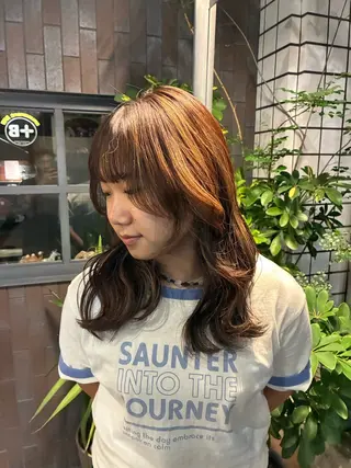 セミロング 履歴修正ハイトーン TAKEのヘアスタイル