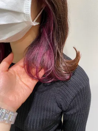 ミディアム カラー 透明感カラー/パーマ 蓮沼実奈のヘアスタイル