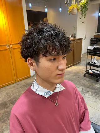 ミディアム カラー パーマ RIN／韓国ヘア レイヤーカットのヘアスタイル