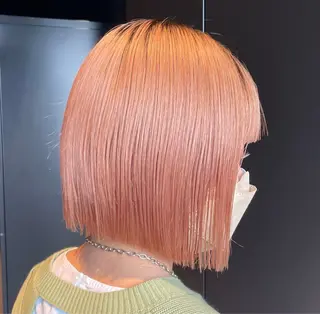 ショート カラー ヘアアレンジ 暖色ダブルカラーボブ レイヤー🌈AINAのヘアスタイル