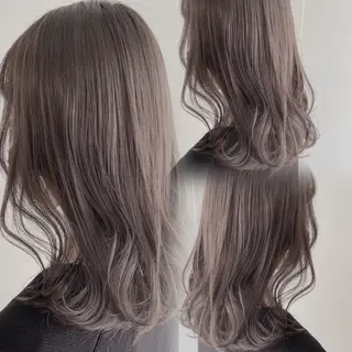 セミロング カラー 透明感カラー グレージュ/あいのヘアスタイル