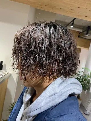 ミディアム カラー パーマ ヘアアレンジ メンズ キッズ メンズブリーチカラー /パーマ ごーた立川のヘアスタイル
