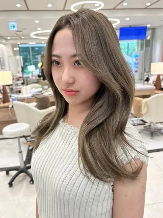 セミロング カラー 韓国風/顔周りカット /髪質改善RYOTAのヘアスタイル