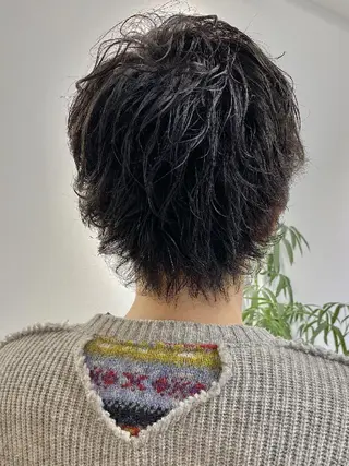 メンズ ミディアム パーマ メンズ&ショート LEA山村真史のヘアスタイル