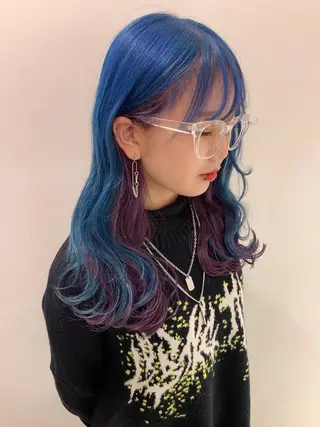 ロング カラー ハイトーン/ウルフ /小澤凌祐🦕のヘアスタイル