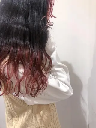 セミロング カラー 🦄インナーカラー 🦄貫井彩花のヘアスタイル