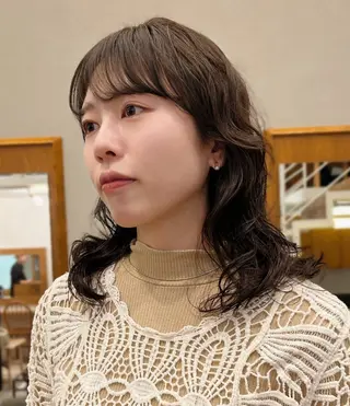 ミディアム パーマ tete nico所属・似合わせ/ヘアカラー nanami🌸のヘアスタイル