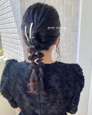 ヘアアレンジ 透けるベージュ/ 艶カラー♡のヘアスタイル