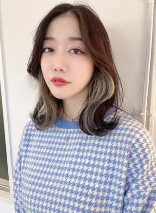 ミディアム カラー シバタ ショウゴのヘアスタイル