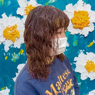 ミディアム カラー パーマ hollo原宿所属・パーマ/ハイトーン 🎀Rumiのヘアスタイル