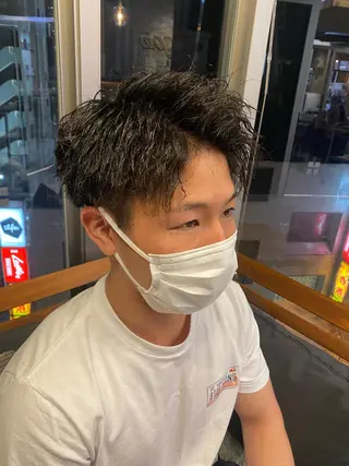 ミディアム パーマ ヘアアレンジ メンズ men'slapis YUTOのヘアスタイル