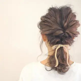 ミディアム カラー ヘアアレンジ Mariana/ 鶴原-ハイライトのヘアスタイル