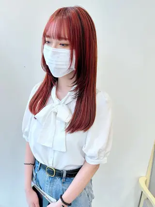 ロング カラー ベージュ/インナー カラー🤍Rieのヘアスタイル