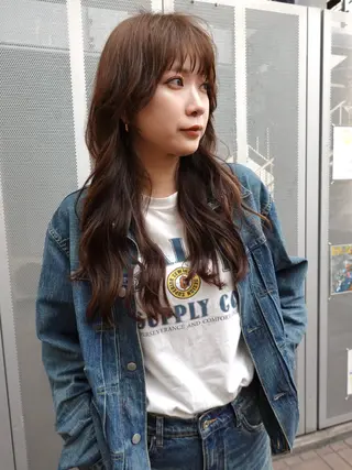 セミロング カラー 西原 大智のヘアスタイル
