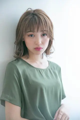 ミディアム 髪質改善ストレート、 カラー清野雄大のヘアスタイル